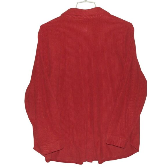 Alfred Dunner Shacket Womens Size 3X Rust Burnt Orange Soft Cord Jacket shirt - Picture 7 of 10